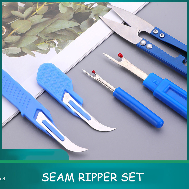 Embroidery Removal Tool - 5개입 블루 재봉 리퍼 키트, 실