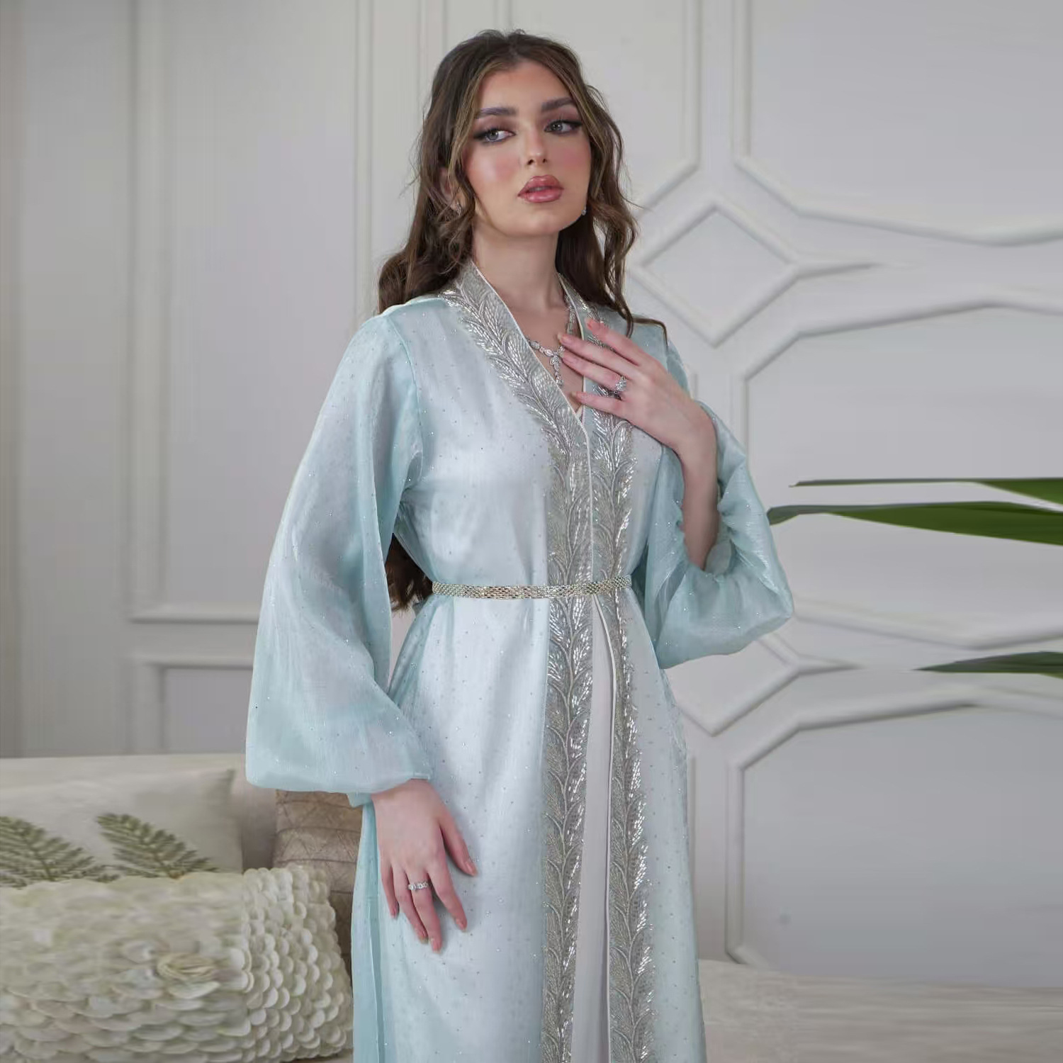 Embroidery Kebaya - 이드 무바라크 젤라바 기모노 가디건 두바이
