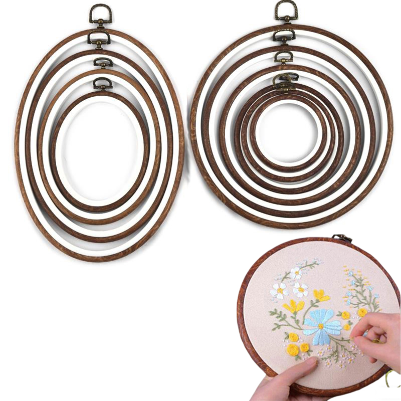 Embroidery Hoop Plastic - 10개입 바느질 도구 원형 타원형 모조