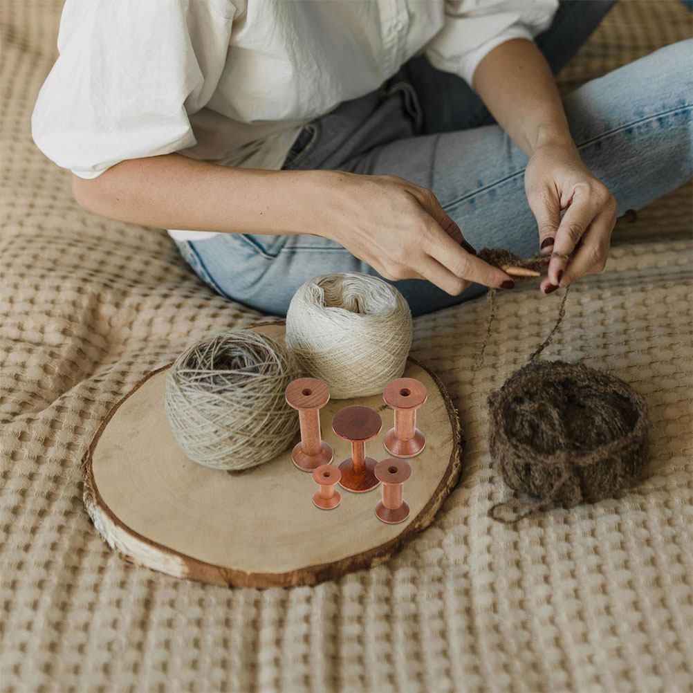 Embroidery Thread - 7개의 나무 보빈 세트, 공간 절약형,