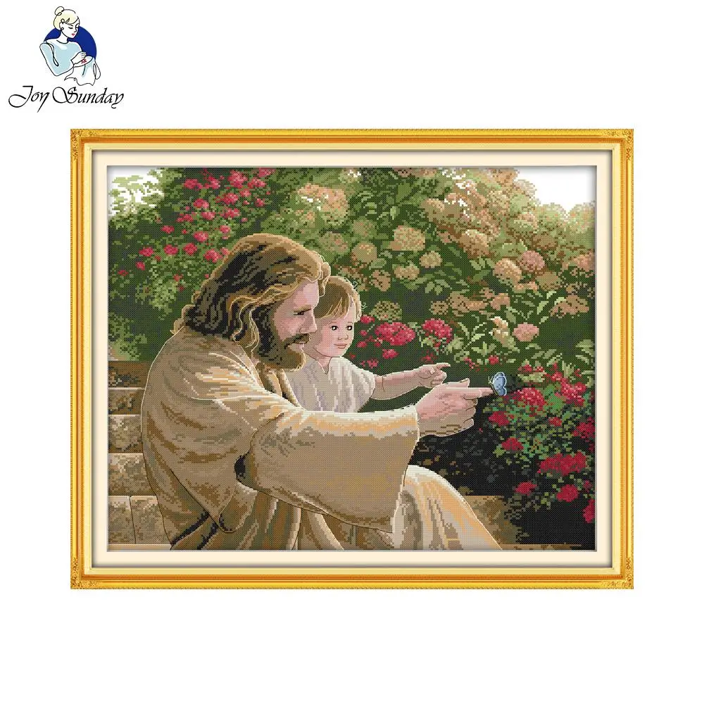 Embroidery Jesus - 기쁨 일요일 예수와 아이 자수 그림