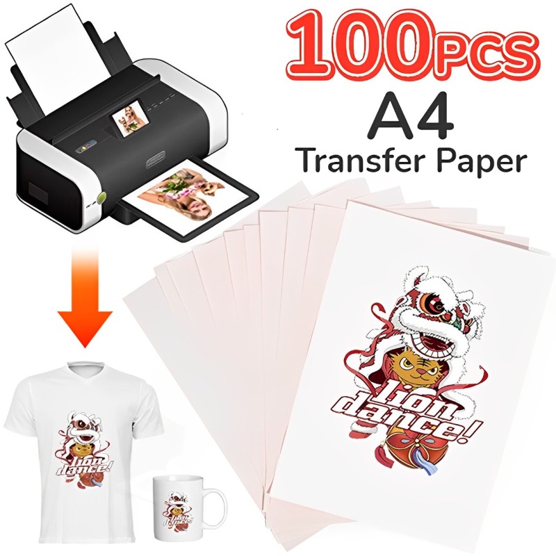 Transfer Paper Carbon - 100-10Pcs A4 승화 열전달 용지 의류