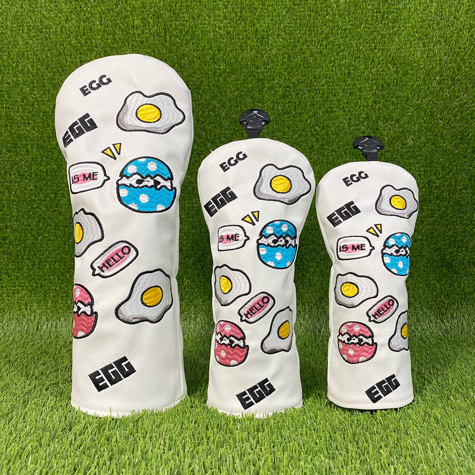 Embroidery Egg - 만화 계란 자수 골프 클럽 헤드