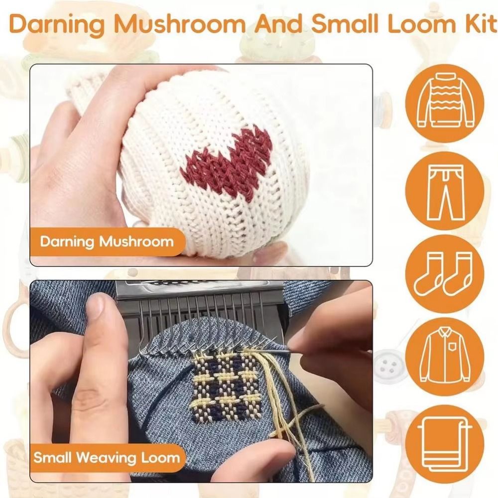 Embroidery Egg - DIY 공예 양말 수선 키트 계란/버섯
