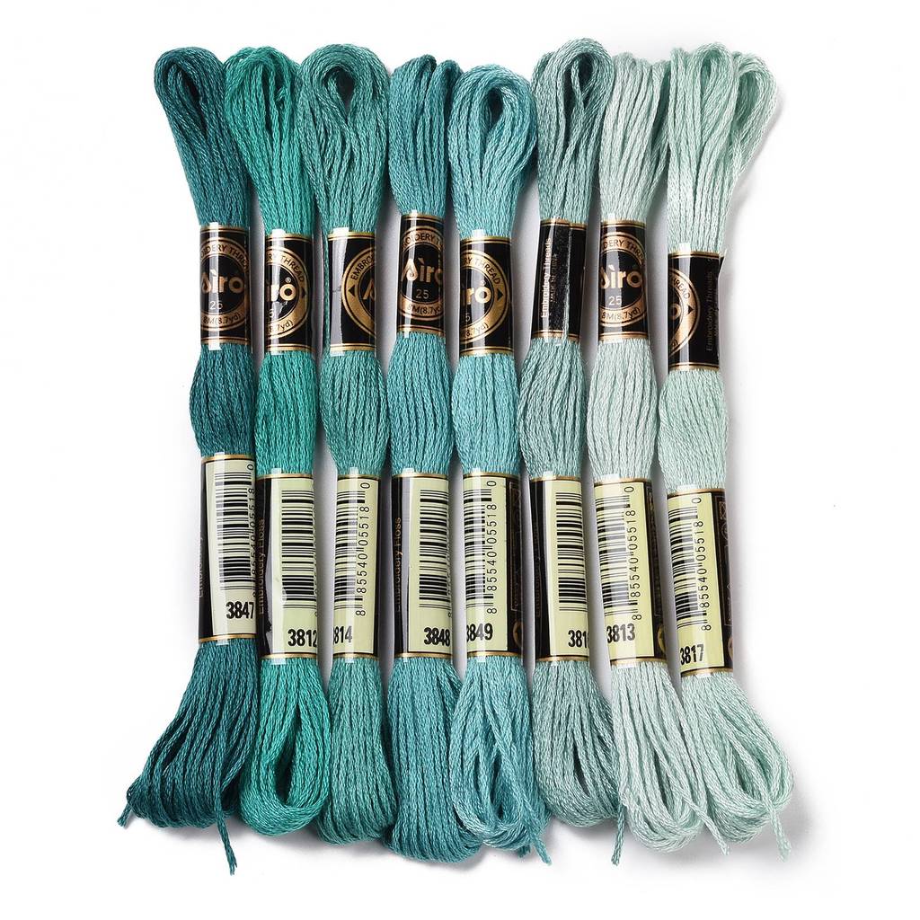 Embroidery Threads - 1세트 8가닥 0.5mm 6겹 폴리에스터 자수실