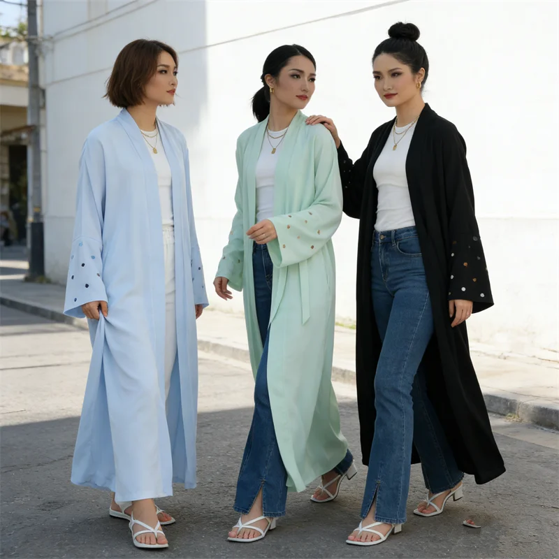 Embroidery Kebaya - 이드 하트 자수 롱 로브 두바이