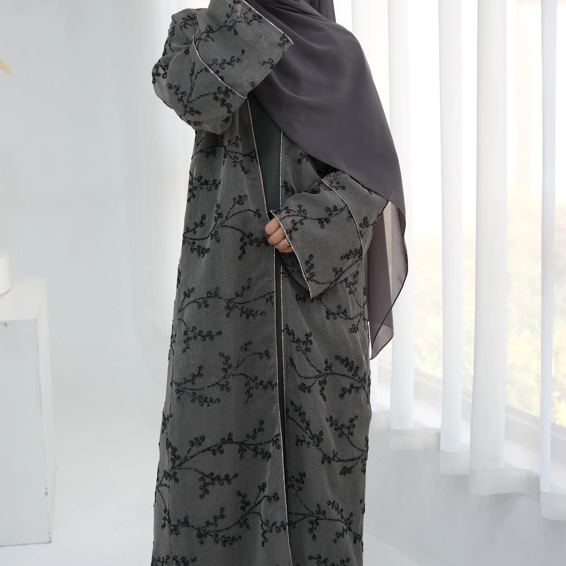 Embroidery Kebaya - 여성 자수 기모노 가디건 이드 라마단