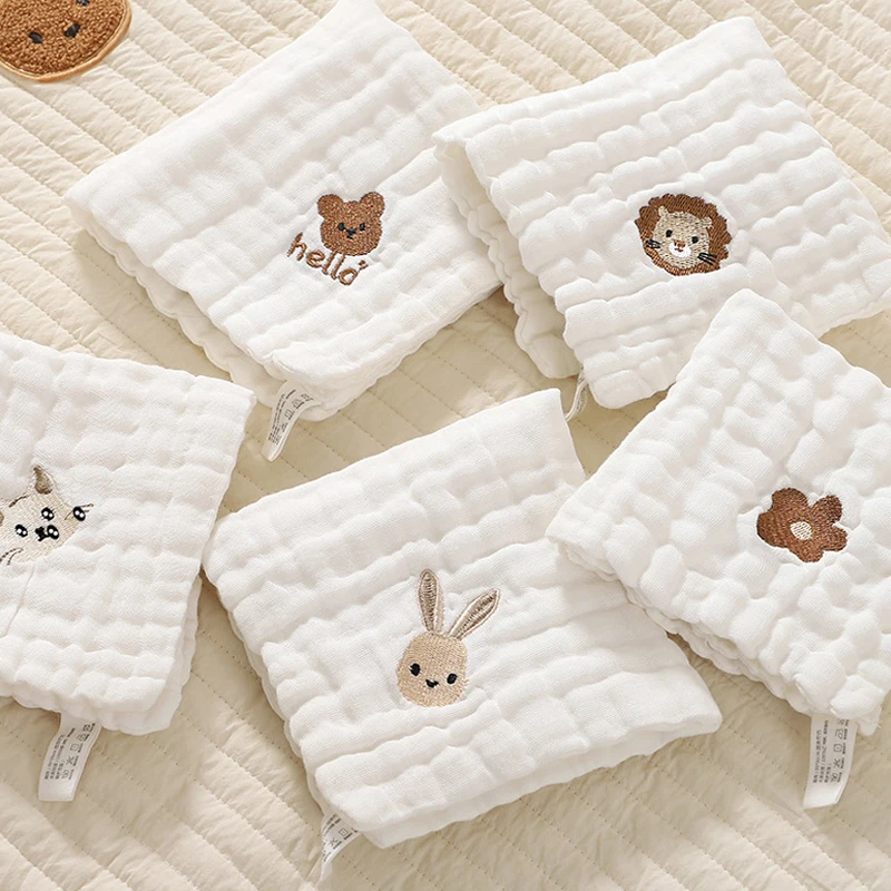 Embroidery Apron - 2/3/5pcs 아기 수건 유아 부드러운 수건