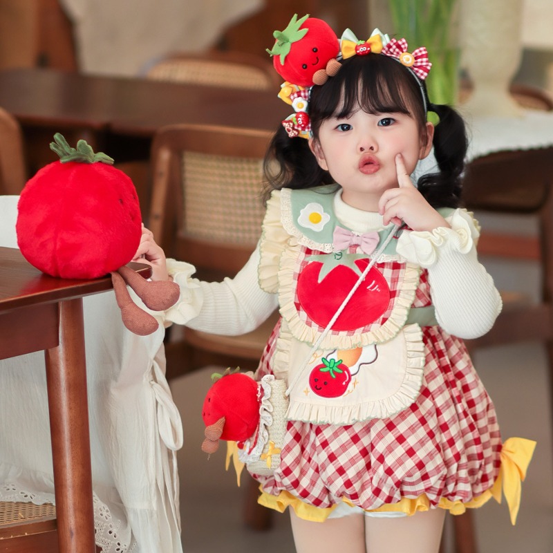 코티지코어 키즈 로리타 드레스 레드 체크 토마토 프라이 - Embroidery Apron 리뷰 및 가격