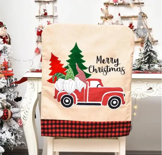 리넨 자수 크리스마스 의자 커버, 크리스마스 꽃 나무  - Embroidery Xmas Decorations 리뷰 및 가격