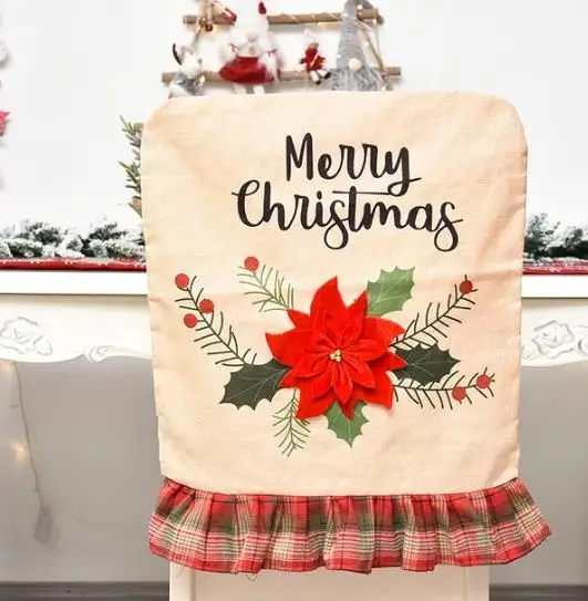 리넨 자수 크리스마스 의자 커버, 크리스마스 꽃 나무  - Embroidery Xmas Decorations 리뷰 및 가격