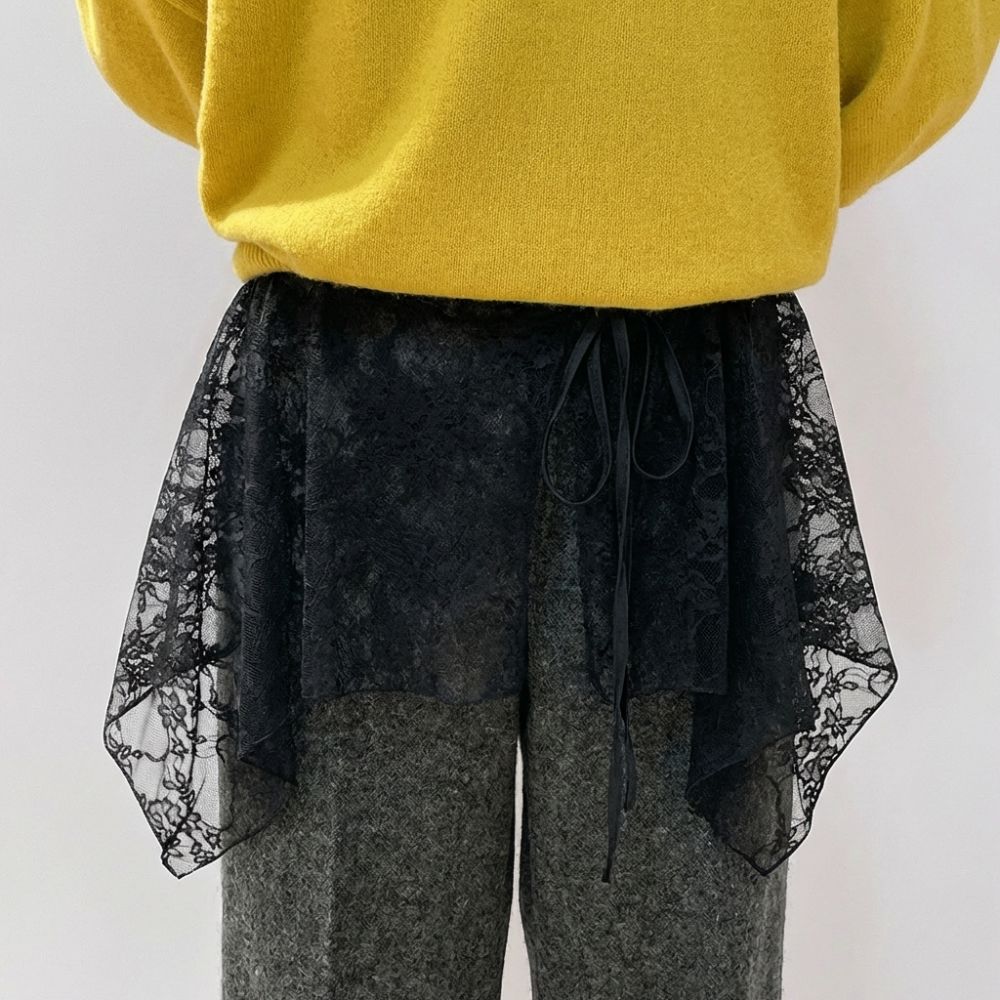 프렌치 레이싱 레이스 미니 스커트 불규칙한 밑단 자수  - Embroidery Apron 리뷰 및 가격