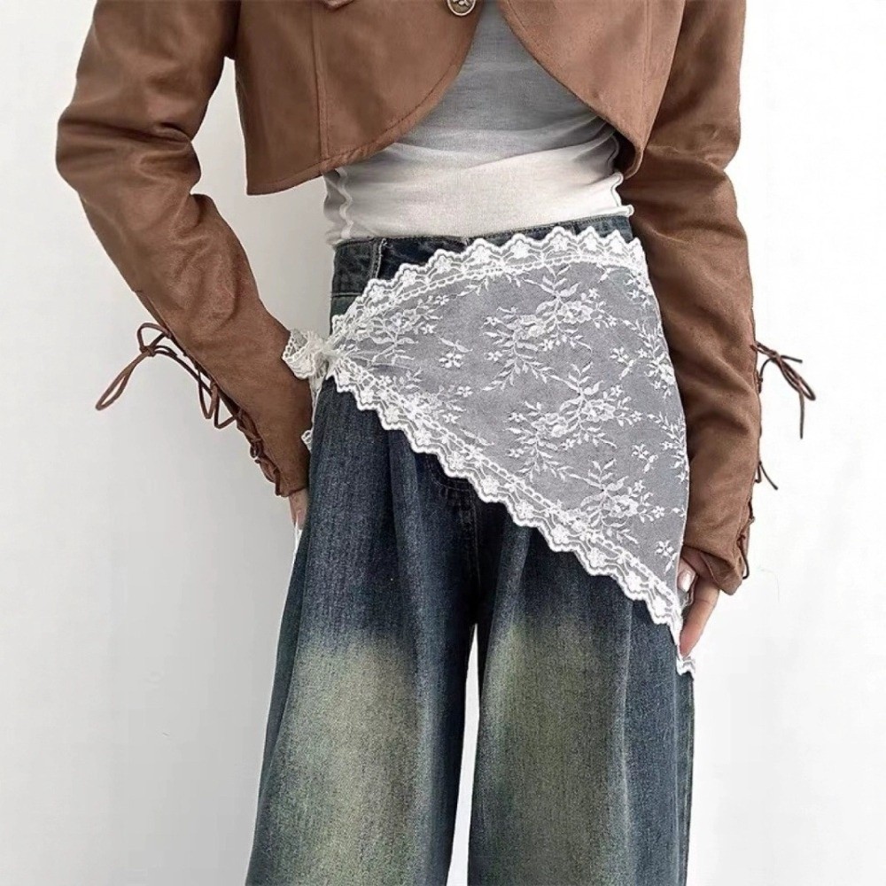 소프트 Y2K 트라이앵글 에이프런 플라워 자수 레이스  - Embroidery Apron 리뷰 및 가격