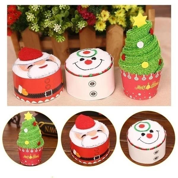 크리스마스 타월 30*30cm 귀여운 케이크 모양의 부 - Embroidery Xmas Decorations 리뷰 및 가격
