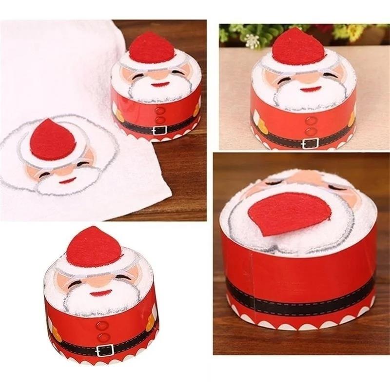 크리스마스 타월 30*30cm 귀여운 케이크 모양의 부 - Embroidery Xmas Decorations 리뷰 및 가격