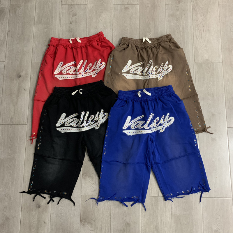 신상품 VALLEY 남성용 신축성 허리 캐주얼 반바지  - Embroidery Motif 리뷰 및 가격