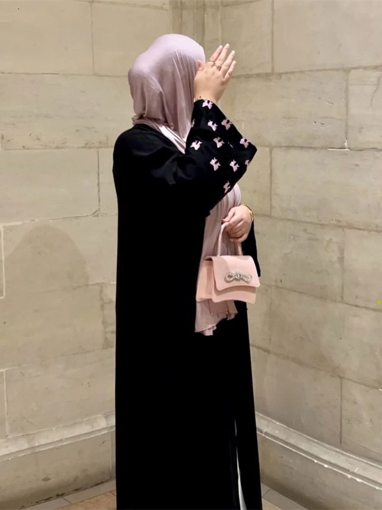 여성용 라마단 블랙 하트 아바야 다멘, 두바이 기모노, - Embroidery Kebaya 리뷰 및 가격