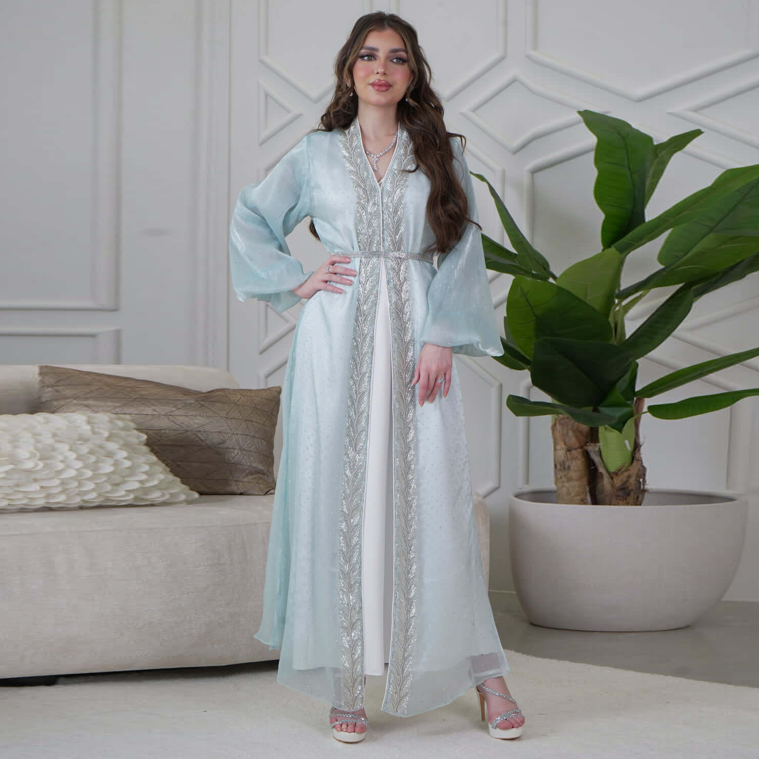 이드 무바라크 젤라바 기모노 가디건 두바이 새틴 드레스 - Embroidery Kebaya 리뷰 및 가격