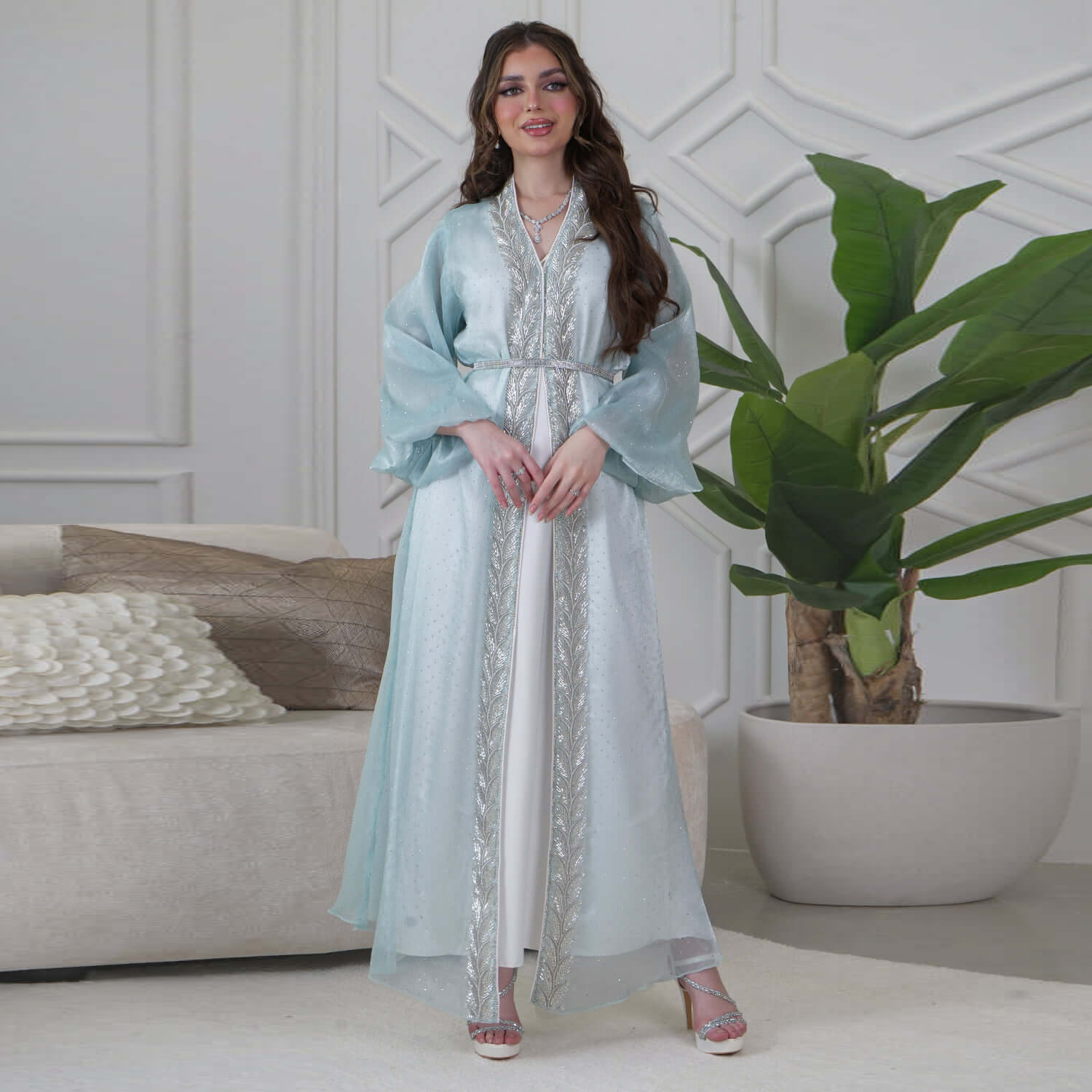 이드 무바라크 젤라바 기모노 가디건 두바이 새틴 드레스 - Embroidery Kebaya 리뷰 및 가격