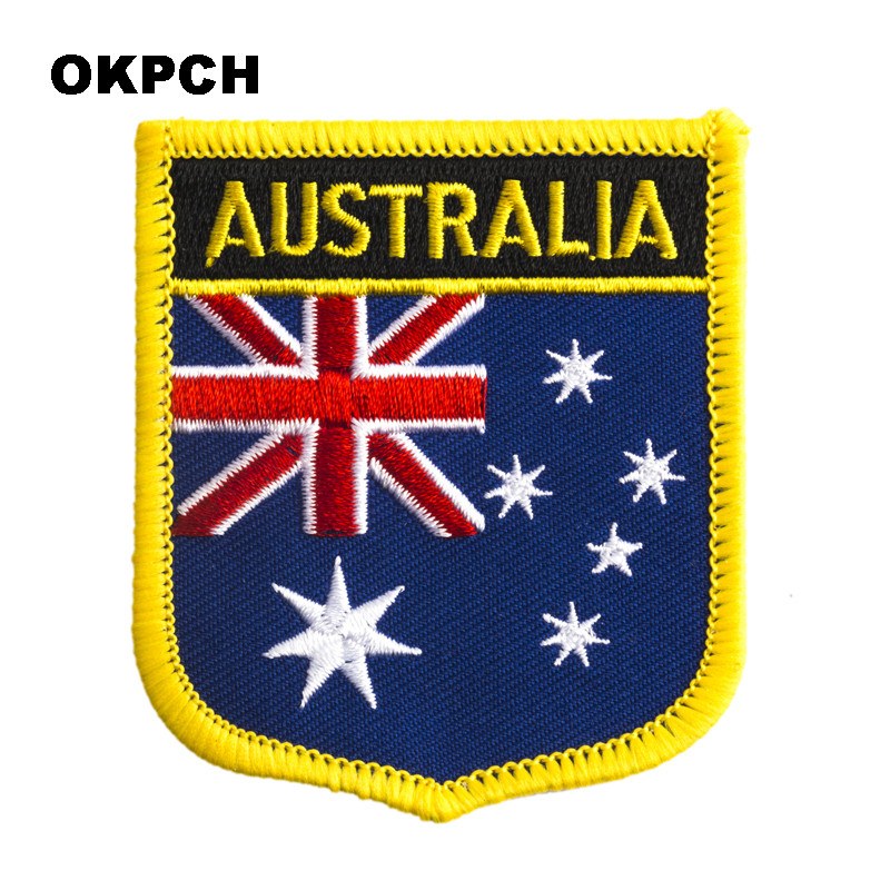 호주 국기 방패 모양 다리미 자수 패치, 전송 패치 톱 - Embroidery Australia 리뷰 및 가격