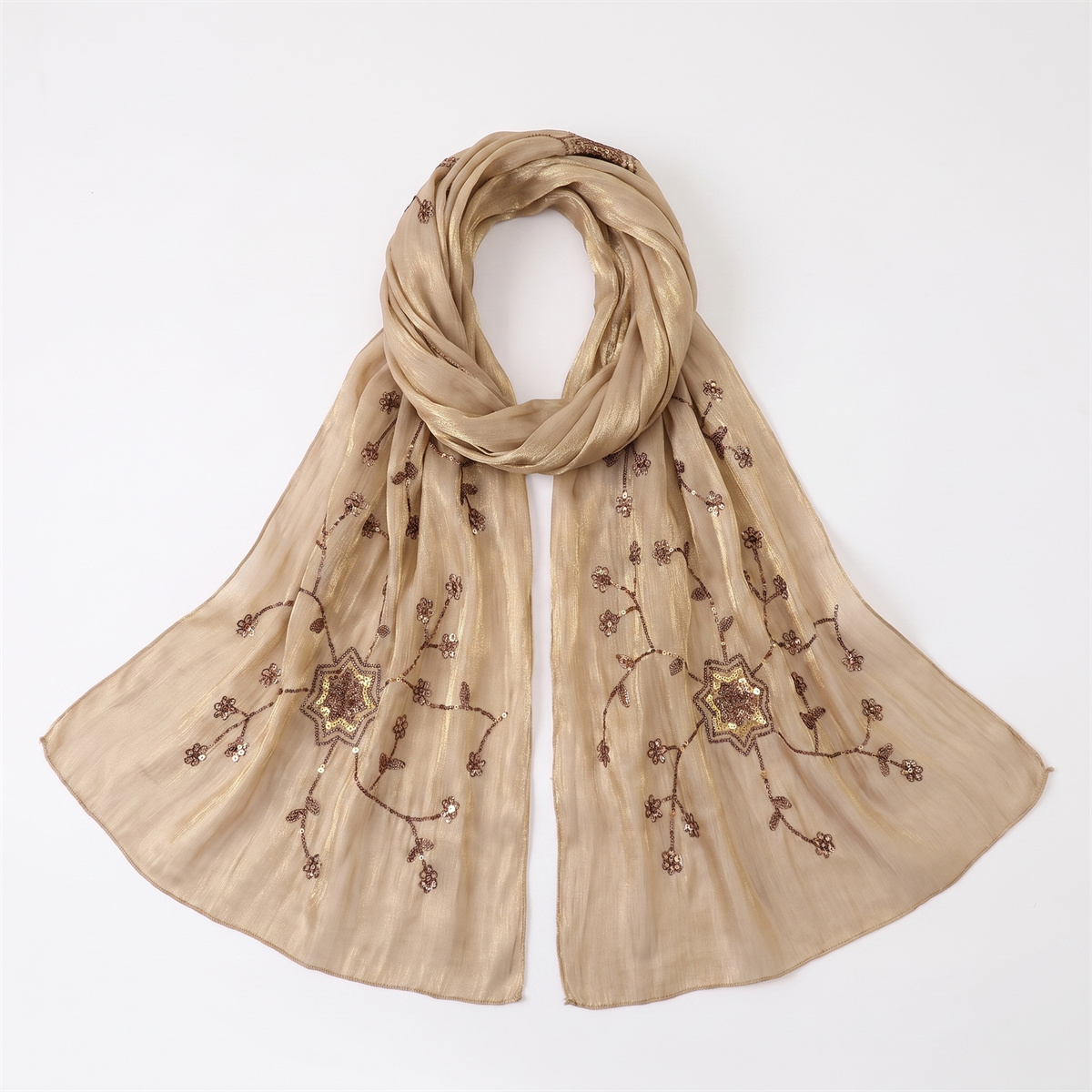 패션 크링클 히잡 스카프, 꽃무늬 스팽글 자수 장식,  - Embroidery Hijab 리뷰 및 가격