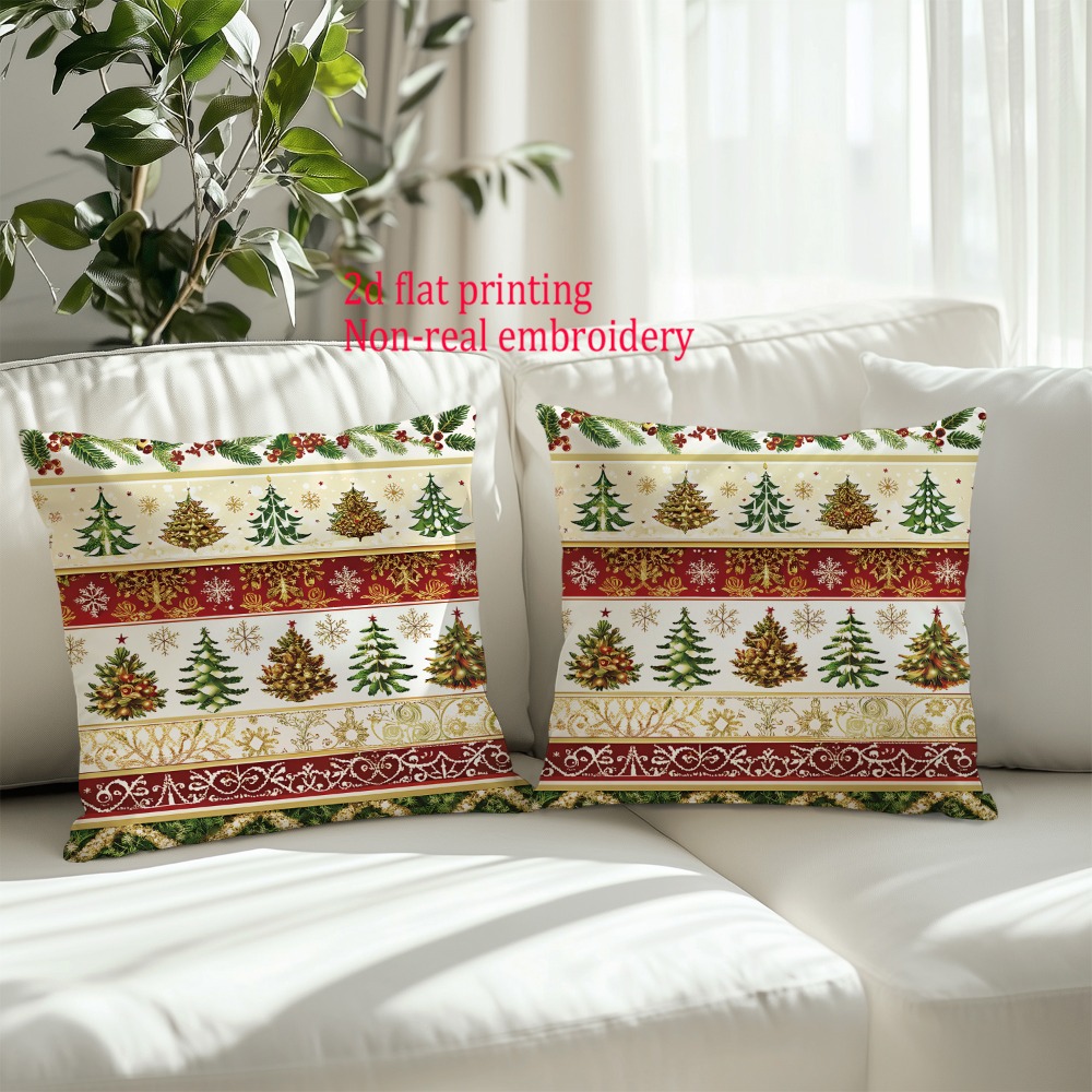 2개, 2D 평면 메리 크리스마스 프린트 쿠션 커버,  - Embroidery Xmas Decorations 리뷰 및 가격