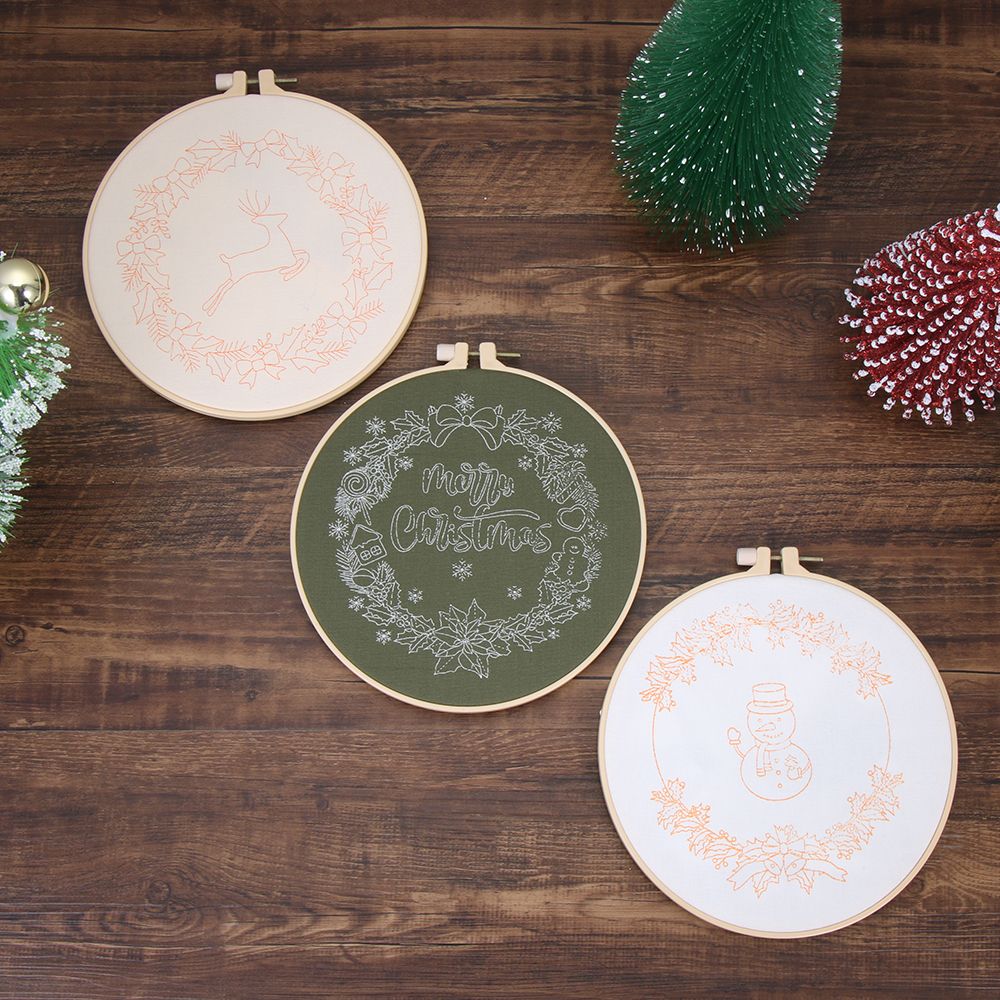 예술 바느질 액세서리 바늘 스레드 바늘 펀치 자수 후프 - Embroidery Xmas Ornaments 리뷰 및 가격