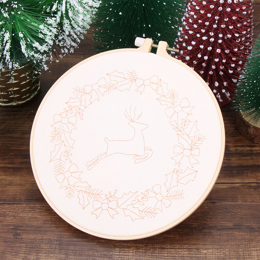 예술 바느질 액세서리 바늘 스레드 바늘 펀치 자수 후프 - Embroidery Xmas Ornaments 리뷰 및 가격