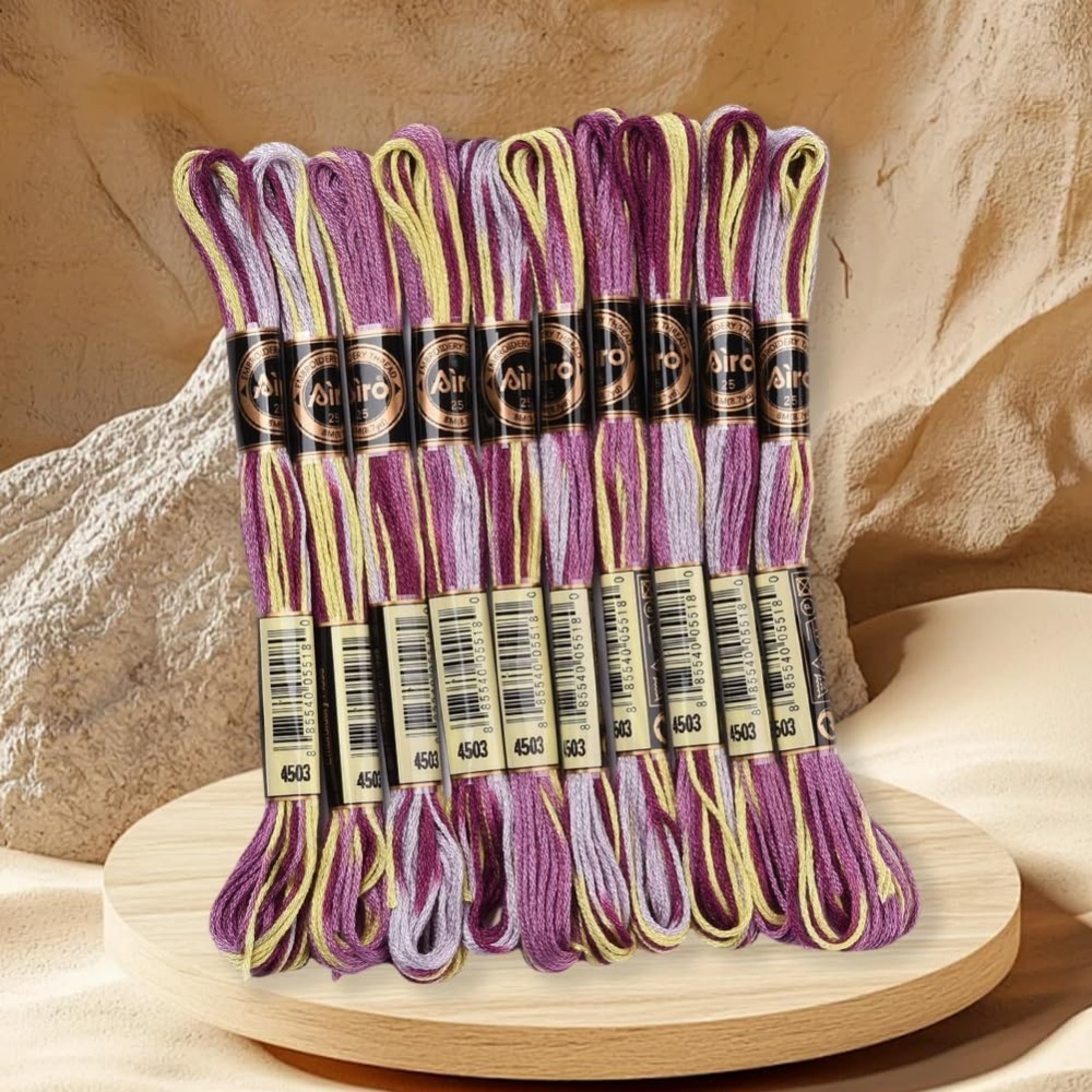 6 가닥 보라색 잡색 자수 치실 그라디언트 색상 크로스 - Embroidery Threads 리뷰 및 가격