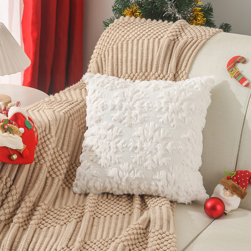 45x45cm 크리스마스 눈송이 자수 쿠션 커버 럭셔리 - Embroidery Xmas Decorations 리뷰 및 가격