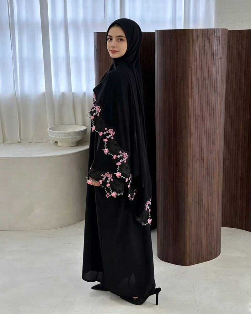 이드 드레스 여성 무슬림 아바야 파티 드레스 자수 베스 - Embroidery Hijab 리뷰 및 가격