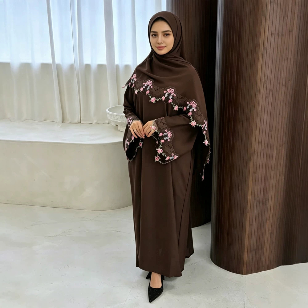 이드 드레스 여성 무슬림 아바야 파티 드레스 자수 베스 - Embroidery Hijab 리뷰 및 가격