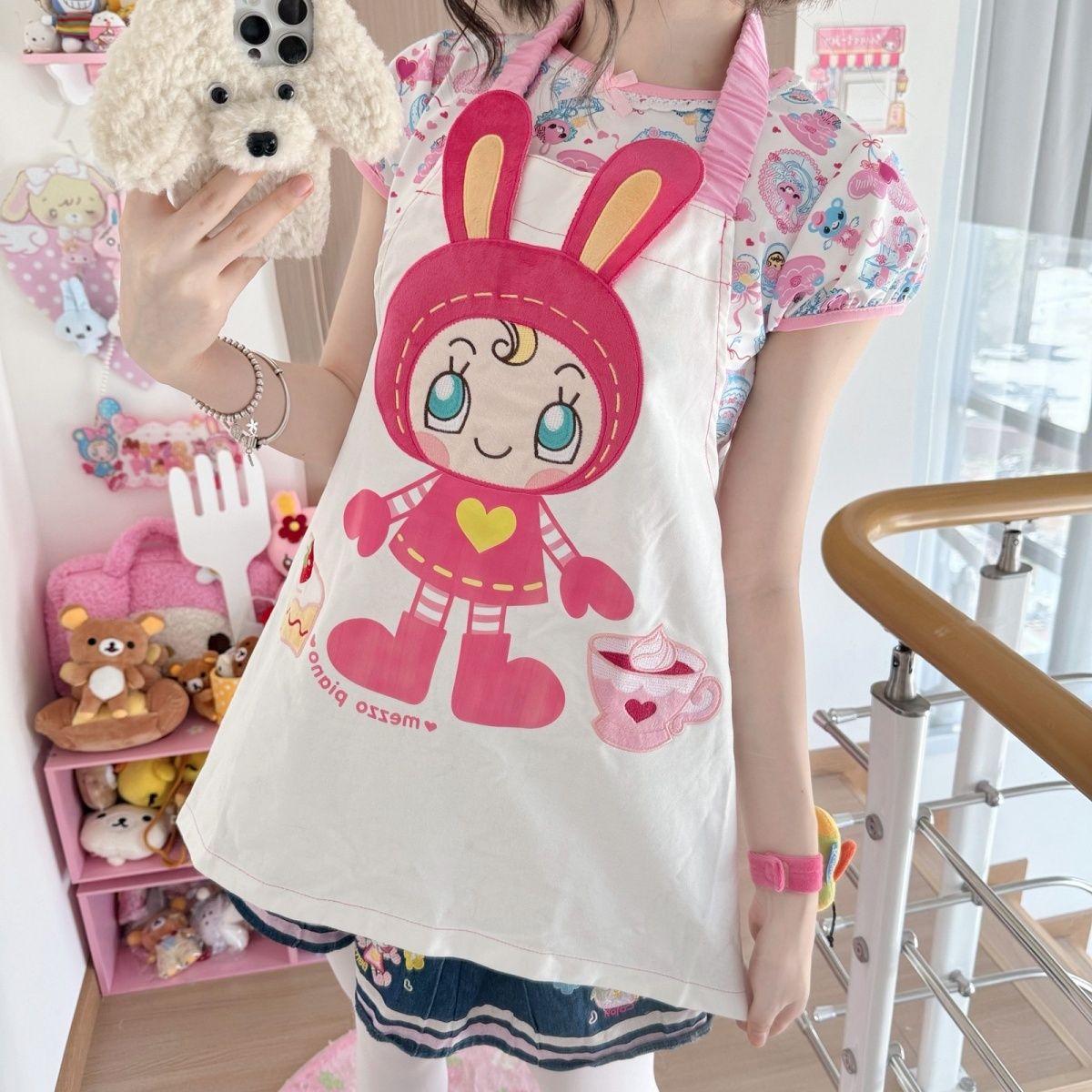 여름 신작 만화 Mp 자수 조지후쿠 올 매치 스위트 걸 - Embroidery Apron 리뷰 및 가격