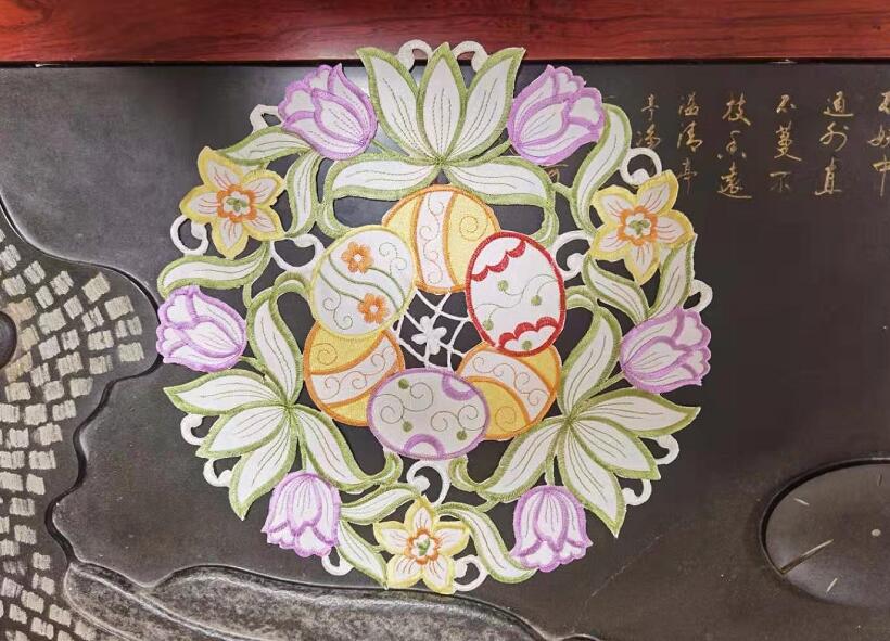 유럽 ​​우아한 중공 부활절 달걀 아트 자수 침대 테이 - Embroidery Egg 리뷰 및 가격