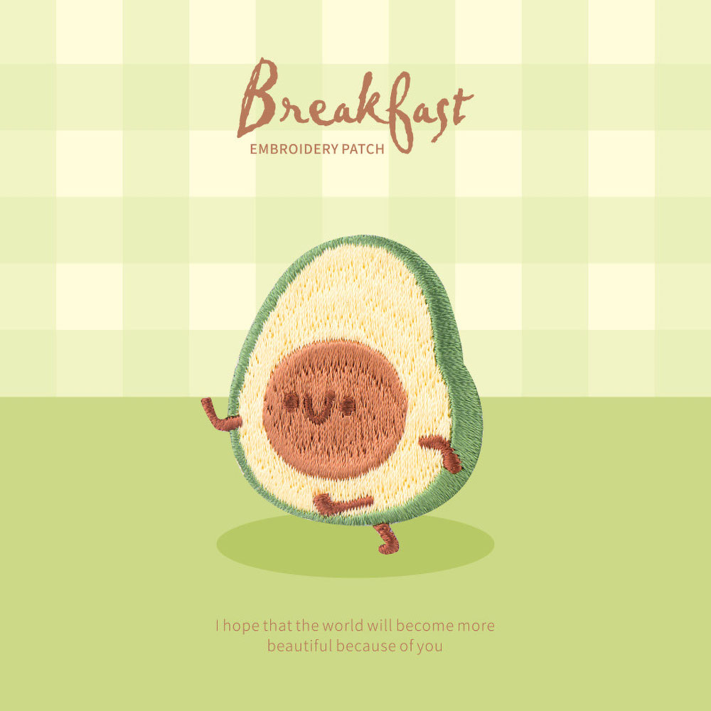 귀여운 아침 식사 패치, 의류 자수 스틱, 만화 아보카 - Embroidery Egg 리뷰 및 가격