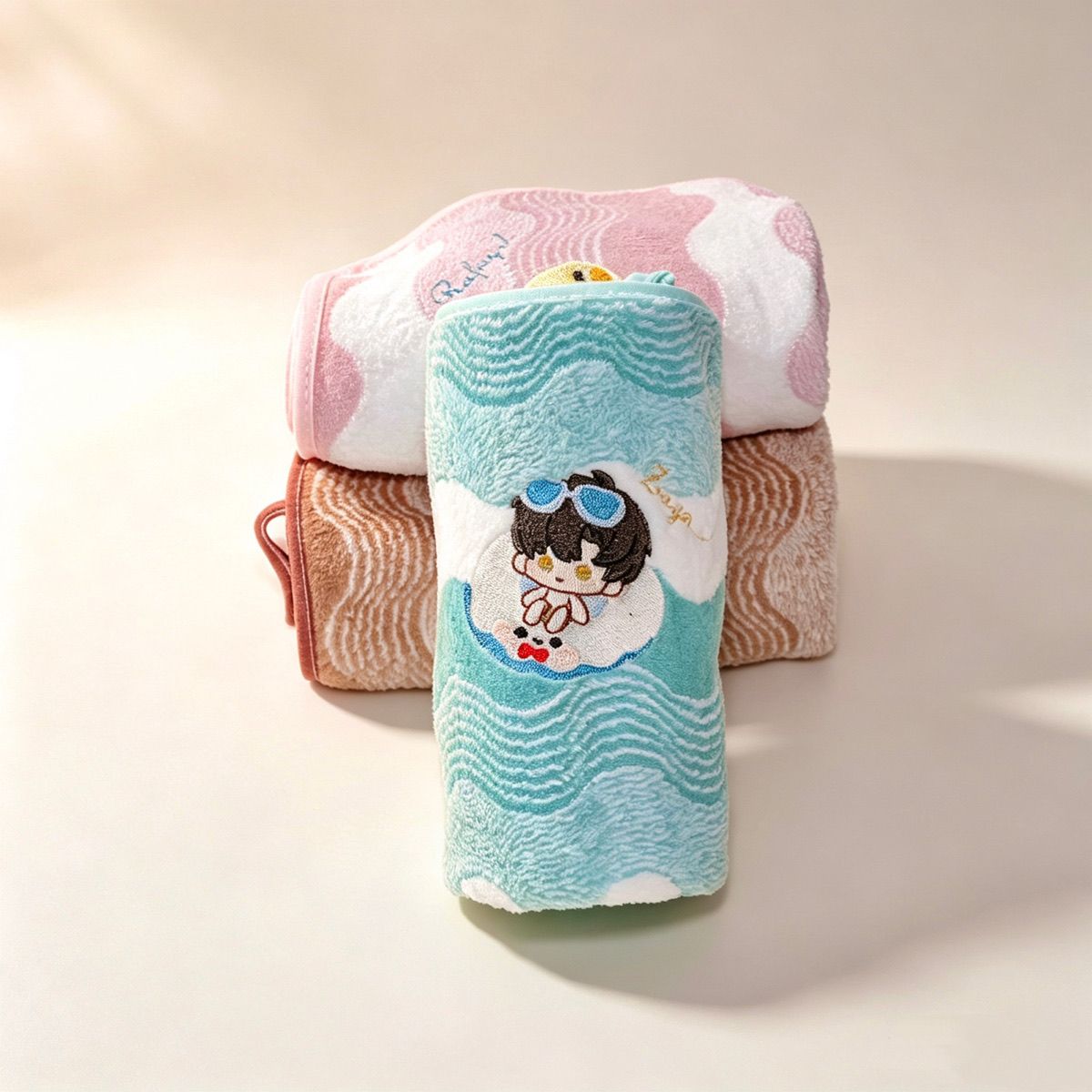 애니메이션 러브 앤 딥스페이스 코랄 플리스 핸드 타월  - Embroidery Threads 리뷰 및 가격