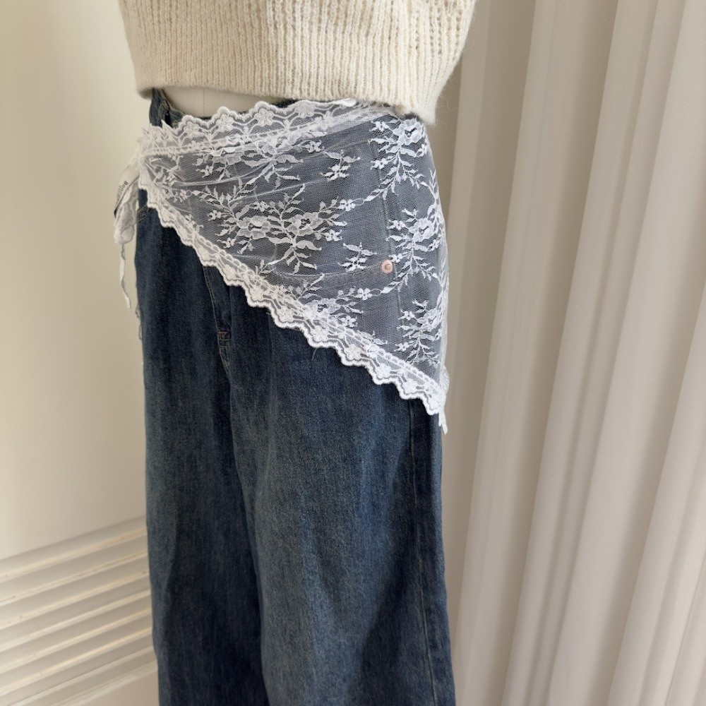 패션 Y2K 삼각형 앞치마 자수 꽃 허리 스카프 레이스 - Embroidery Apron 리뷰 및 가격