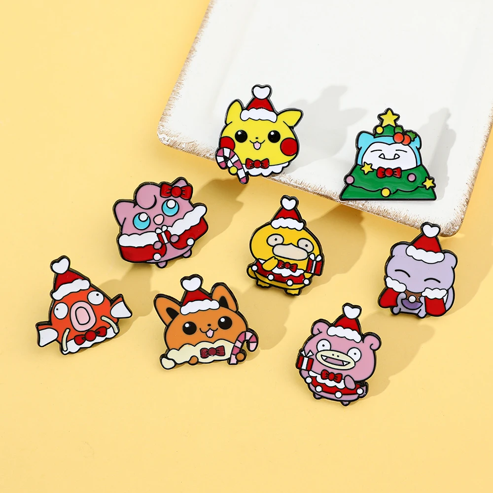 8 Pcs 크리스마스 슬로우포크 브로치 귀여운 피카추  - Embroidery Garment 리뷰 및 가격