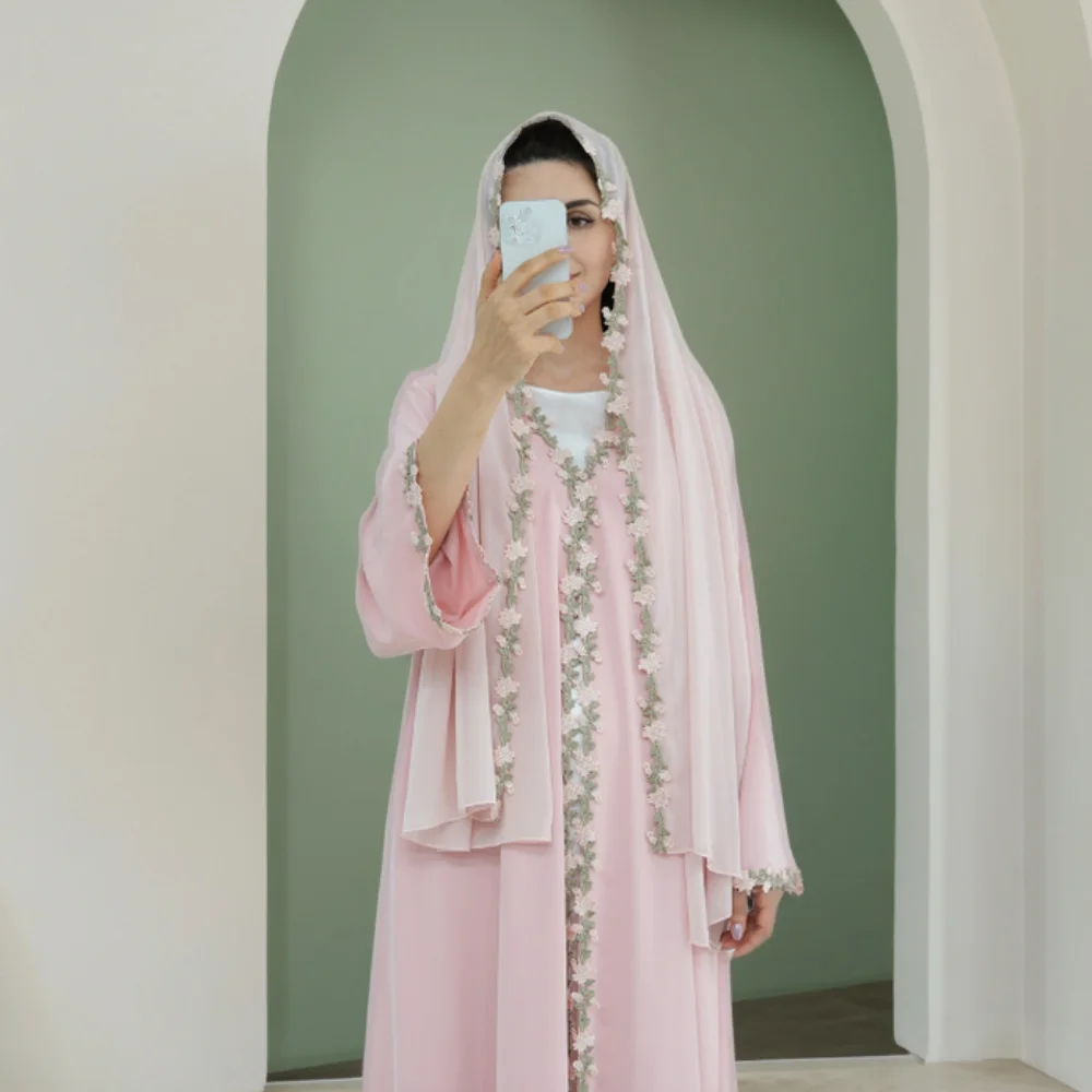 두바이 오픈 아바야 무슬림 히잡 드레스 자수 잘라비야  - Embroidery Kebaya 리뷰 및 가격