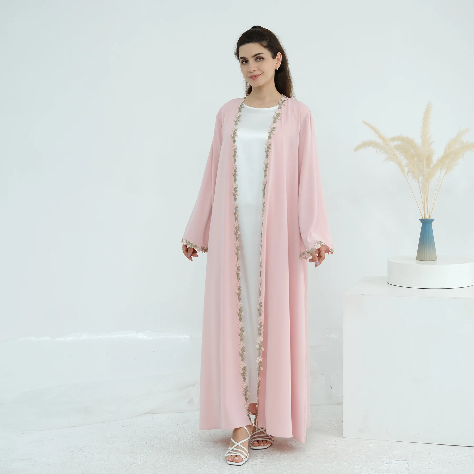 두바이 오픈 아바야 무슬림 히잡 드레스 자수 잘라비야  - Embroidery Kebaya 리뷰 및 가격