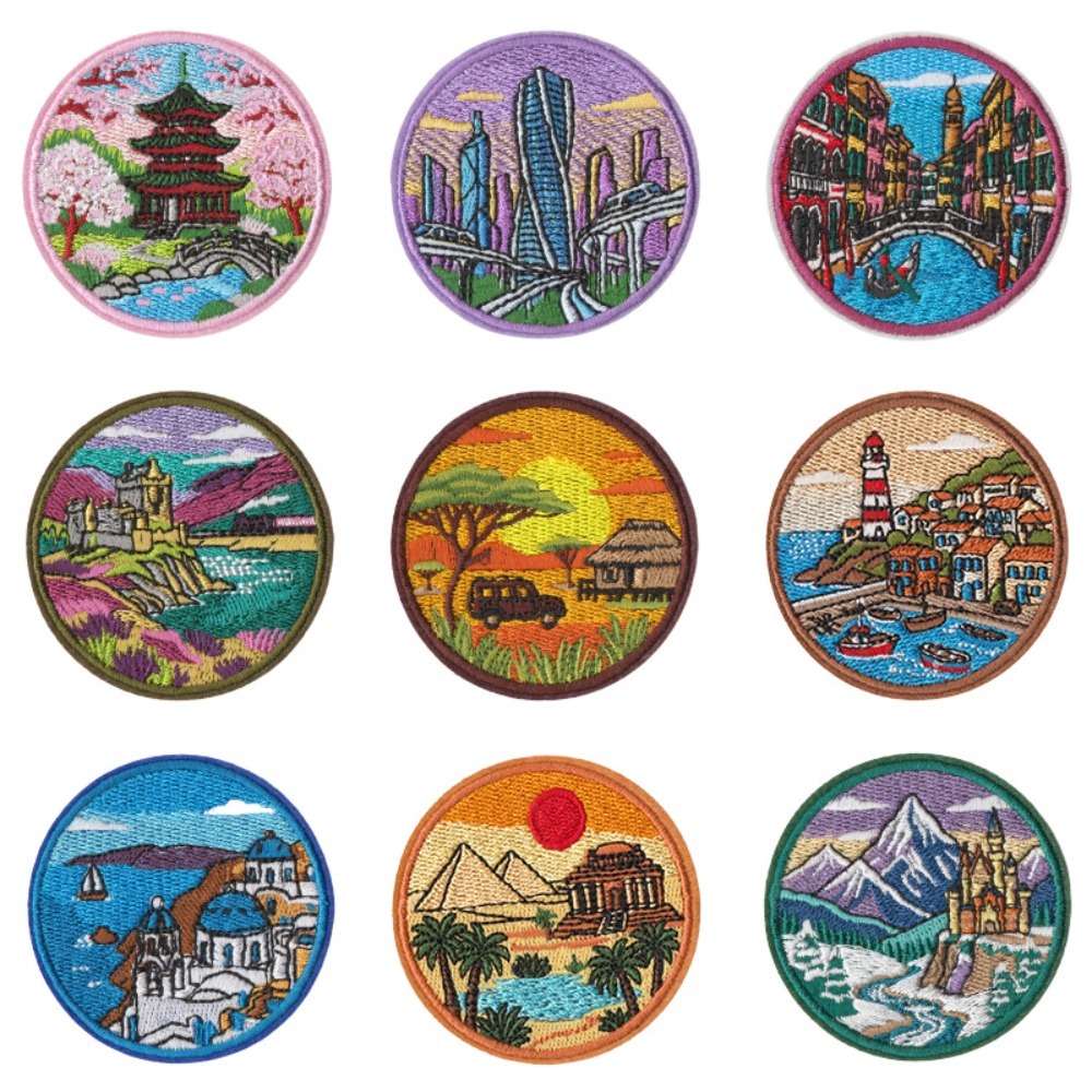 도시 랜드마크 패턴 자수 패치 DIY 티셔츠 배낭 모자 - Embroidery Australia 리뷰 및 가격
