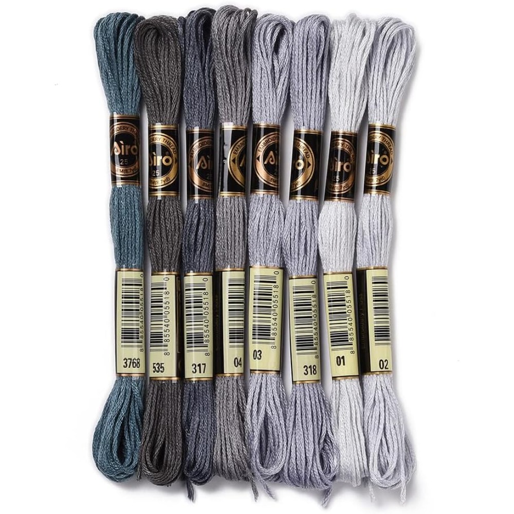 8 Skeins 70 야드 회색 우정 팔찌 문자열 자수 - Embroidery Thread 리뷰 및 가격