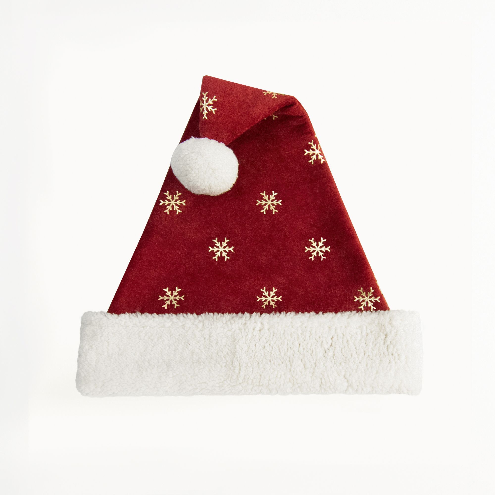 크리스마스 모자 버건디 벨벳 골드 눈송이 자수 화이트  - Embroidery Xmas Decorations 리뷰 및 가격