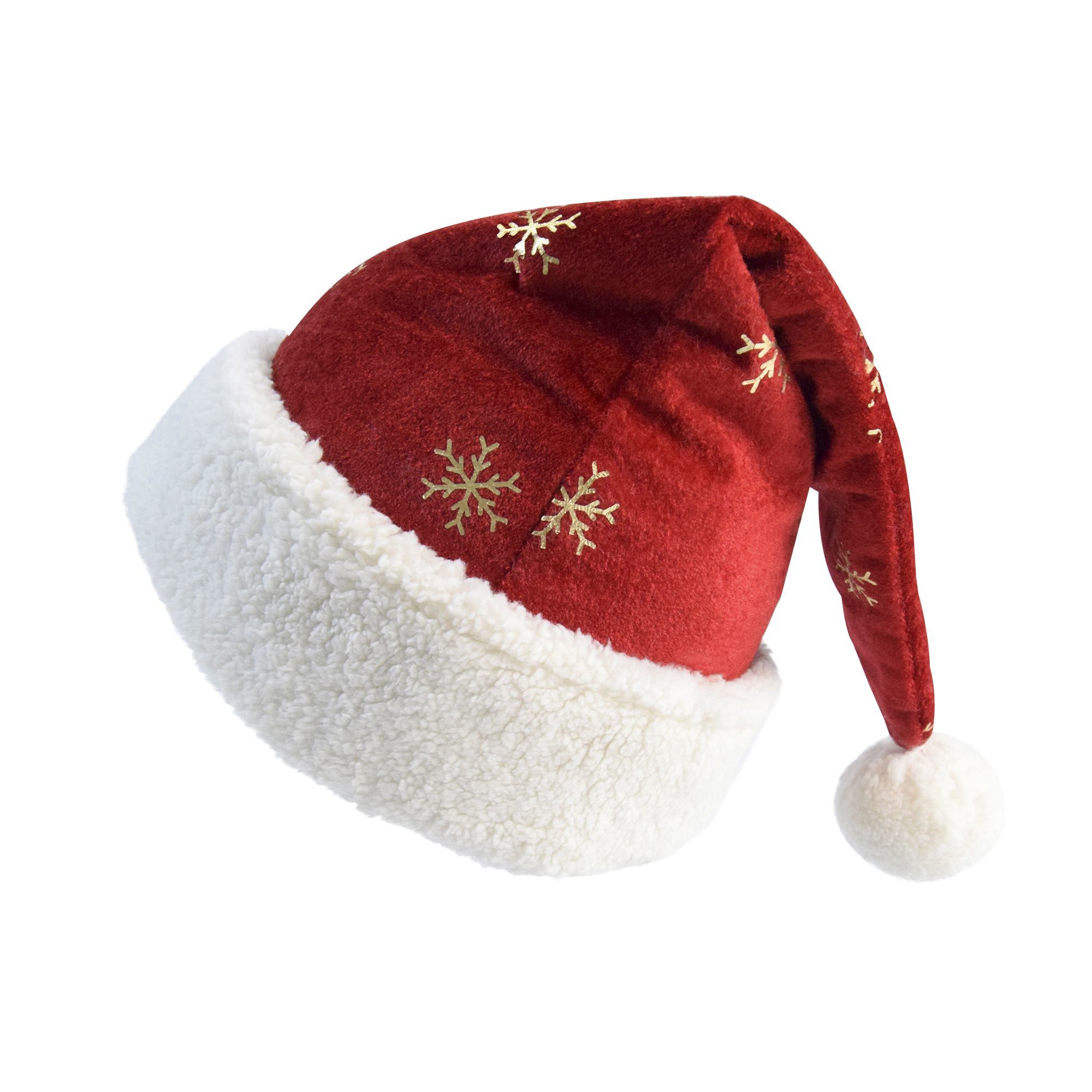 크리스마스 모자 버건디 벨벳 골드 눈송이 자수 화이트  - Embroidery Xmas Decorations 리뷰 및 가격