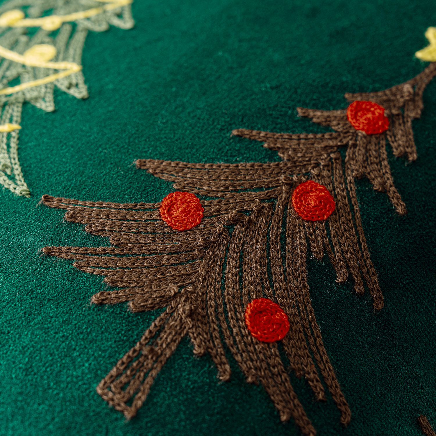 1개 자수 쿠션 커버 크리스마스 베개 커버 녹색 흰색  - Embroidery Xmas Decorations 리뷰 및 가격