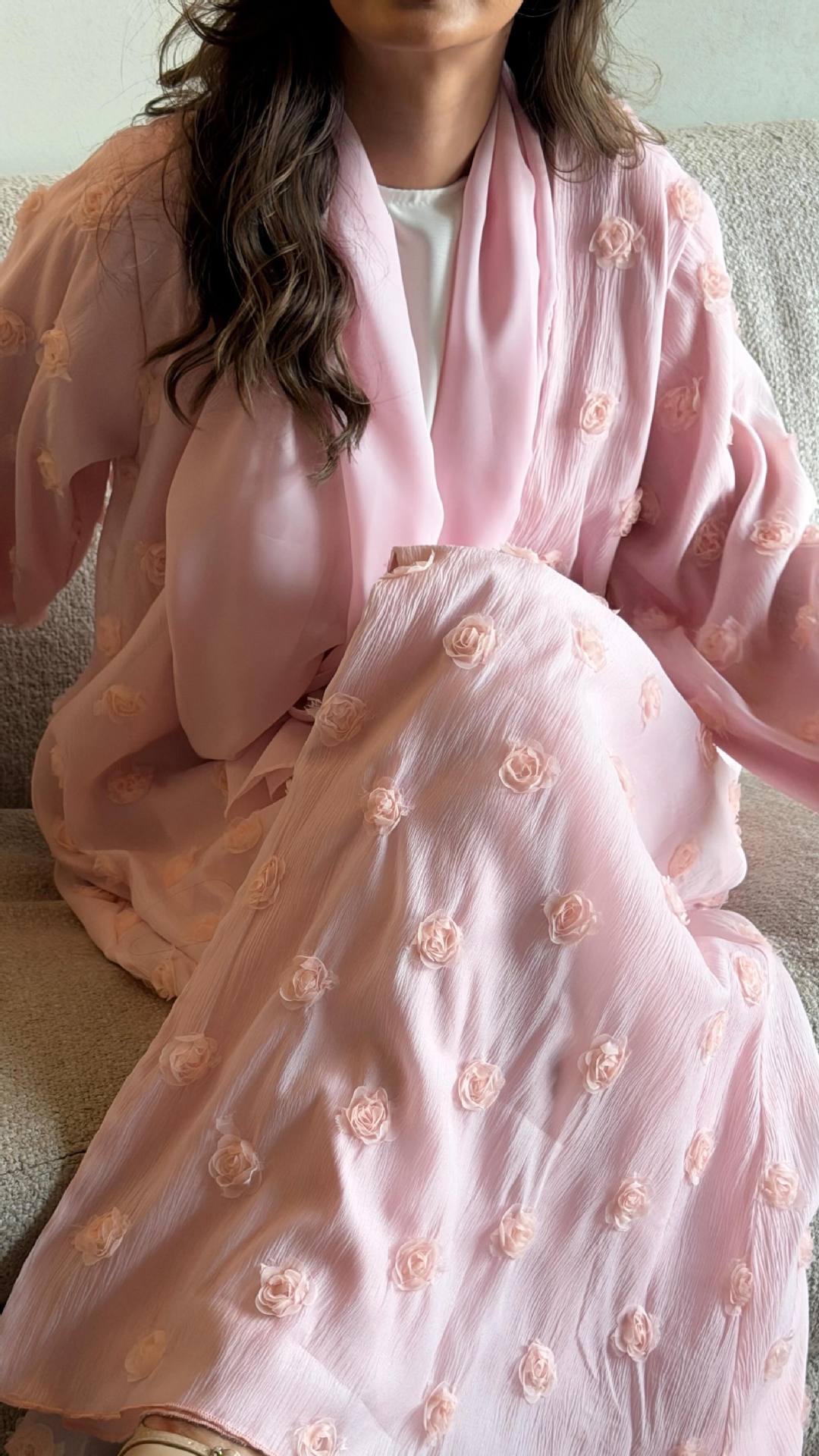 3D 꽃 자수 자라비야 오픈 아바야 히잡 드레스 세트  - Embroidery Kebaya 리뷰 및 가격