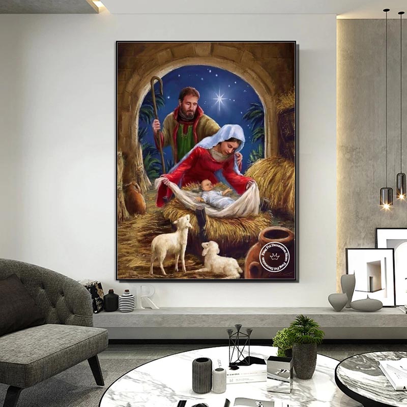 예수 그리스도 태어난 전체 다이아몬드 페인팅 성탄 종교 - Embroidery Jesus 리뷰 및 가격