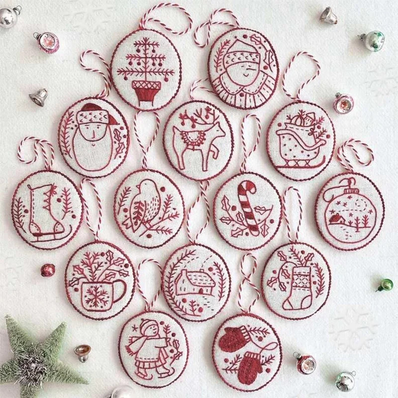 크리스마스 자수 키트 DIY 수공예 장식품 크로스 스티 - Embroidery Xmas Ornaments 리뷰 및 가격