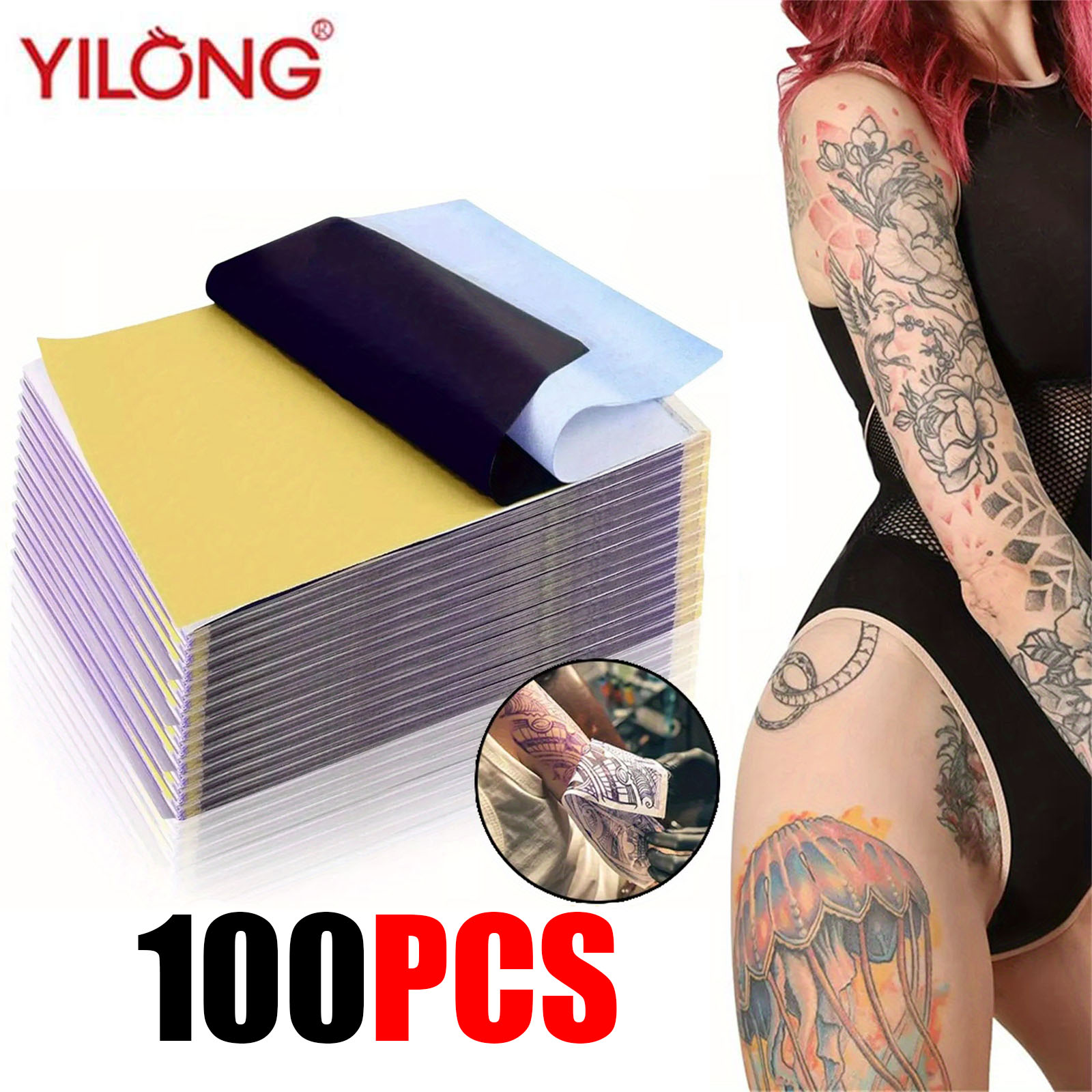 100PCS 전문가용 타투 전사지 A4 타투 스텐실 종 - Transfer Paper Carbon 리뷰 및 가격