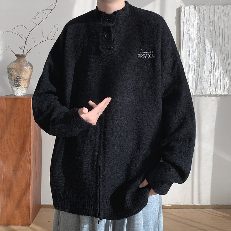 빅 앤 톨 남성용 5XL 헤비 니트 스웨터 하프 집업  - Embroidery Letter M 리뷰 및 가격